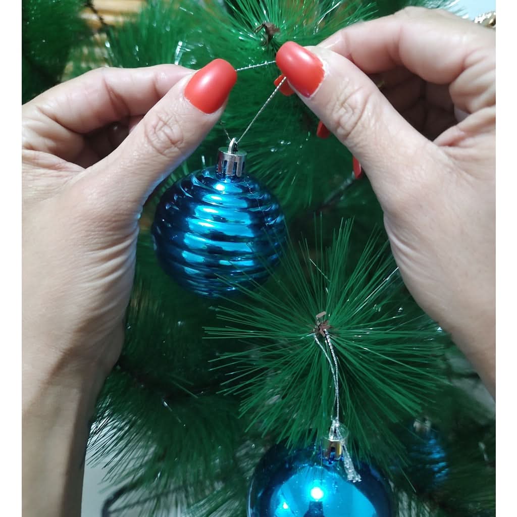 Kit 20 Bolas De Natal Azul Grande Decoração 6cm Brilho