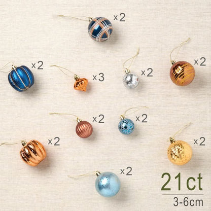 Kit Bolas Natalinas Decoração para Natal 21 Peças 
