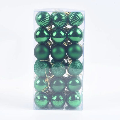 Decoração De Natal / 4cm 36 Peças Bolas Coloridas De Natal Com Glitter