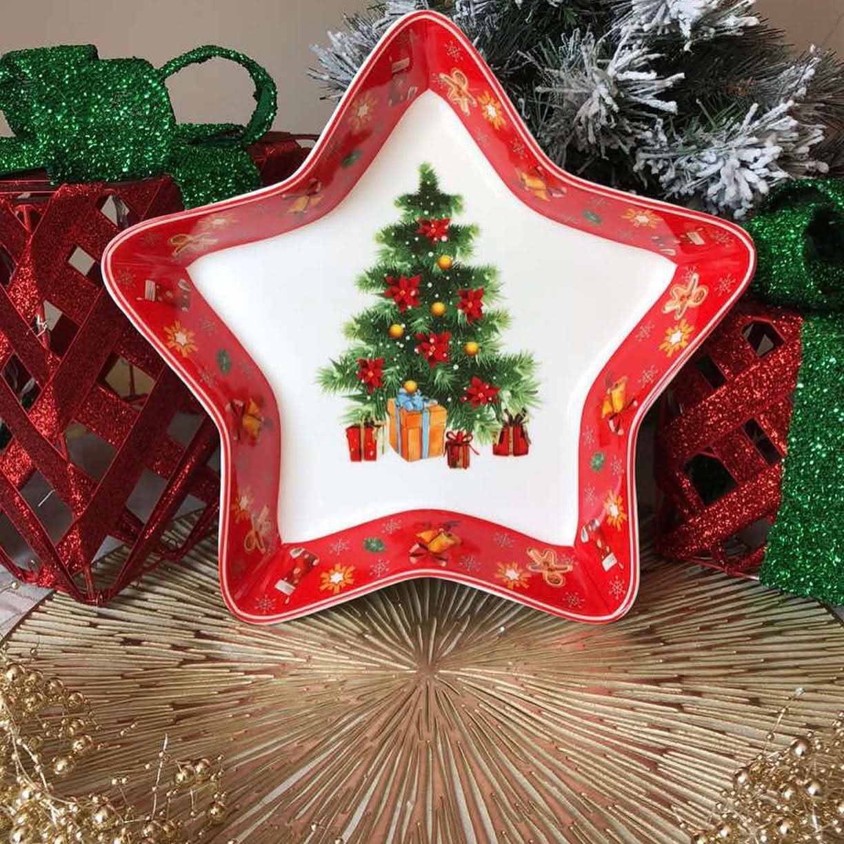 Conjunto de Louça Natalina Premium – 27 Peças 