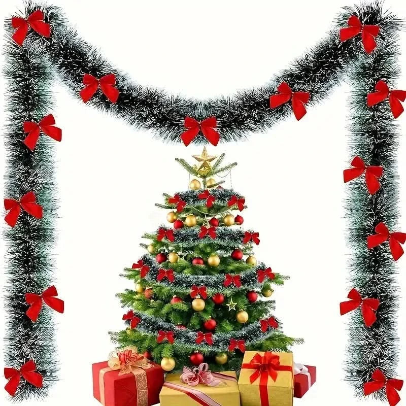 Festa Natalino Fake Nevado com Laços