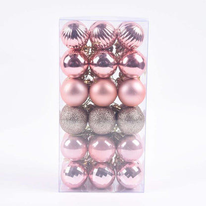 Decoração De Natal / 4cm 36 Peças Bolas Coloridas De Natal Com Glitter