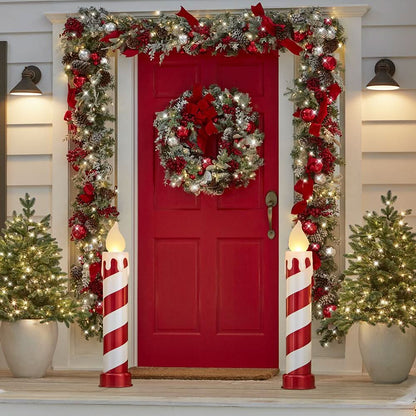 Conjunto de Velas de Bastão de Doces Cintilantes com LEDs – 91 cm