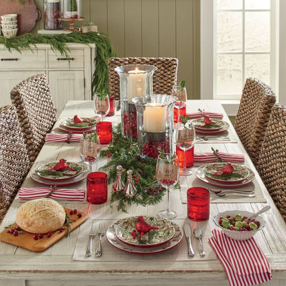 Conjunto de Porcelana Cores Natalina com 16 Peças - Serviço para 04 Pessoas 