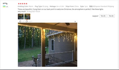 Cortina de Luzes LED Natalinas – Encanto e Magia para sua Casa