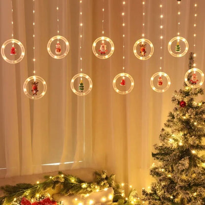 Cortina de Luzes de Natal em LED para Decoração – Brilho Festivo e Encantador