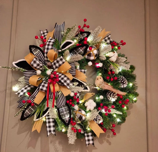 Guirlanda Decoração Natal Pássaro 65CM