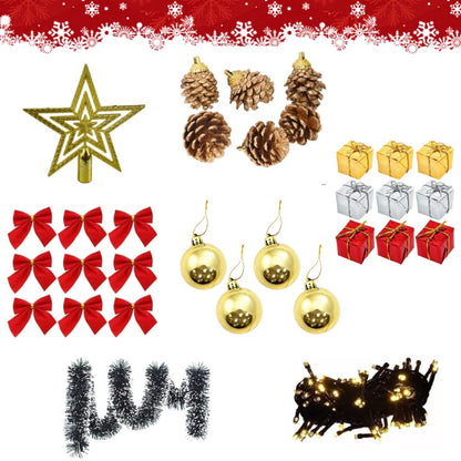 Kit 35 Enfeites De Natal para Decoração árvore/pinheiro bolinhas, pisca pisca, pendentes Luxo