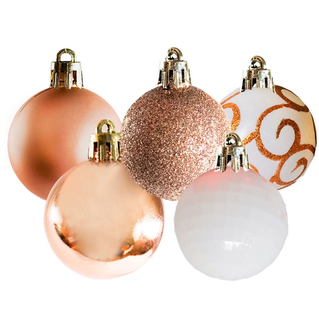 40 Bolas De Natal 5cm Sortidas Master Natal Vermelha/rosa