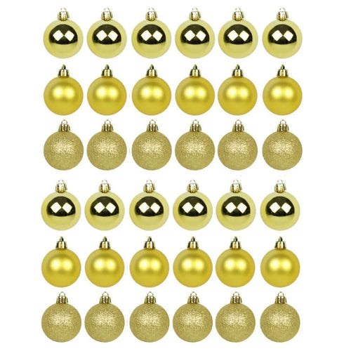 Kit 30 Bolas De Natal Mista 4cm Dourada Decoração Árvore