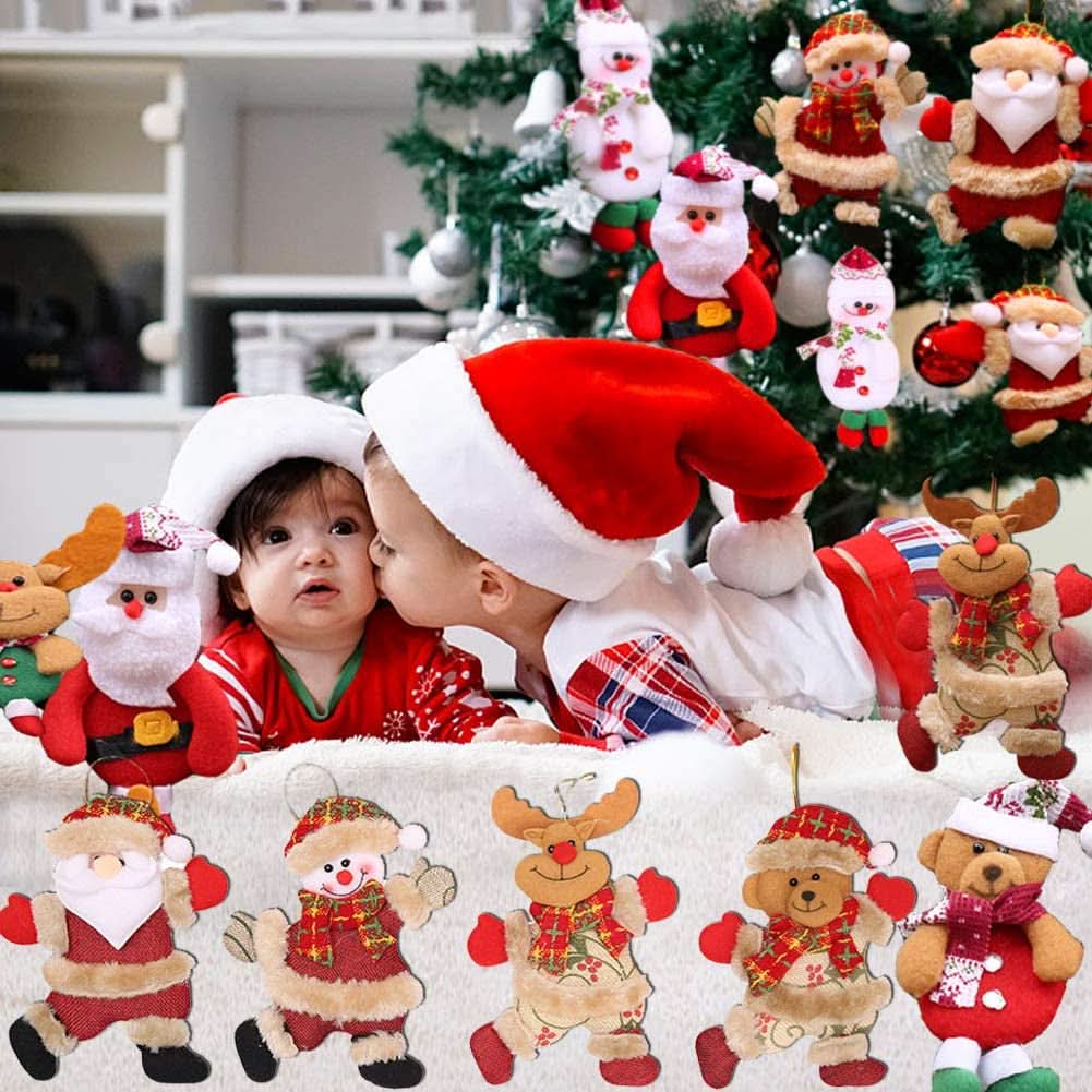 12Pçs Natal Aleatório Urso De Papai Noel