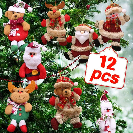 12Pçs Natal Aleatório Urso De Papai Noel