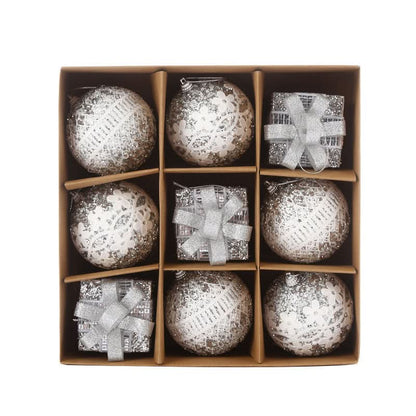 Kit 9 Peças Bolas De Natal 8CM