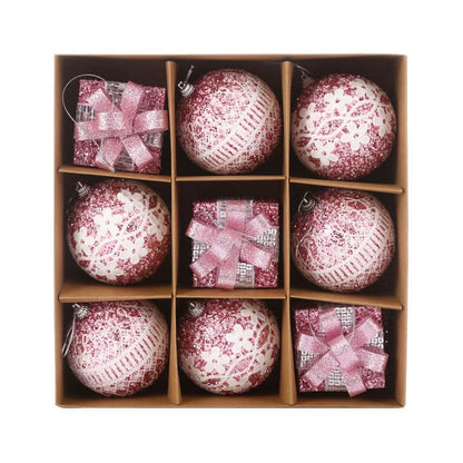 Kit 9 Peças Bolas De Natal 8CM