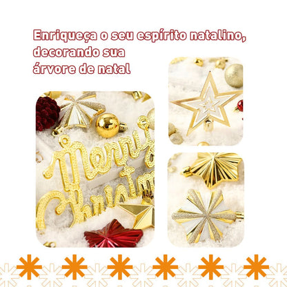 Kit 70 Bolas de decoração de natal árvore pendente bolinhas enfeites natalinos casa pisca pisca led