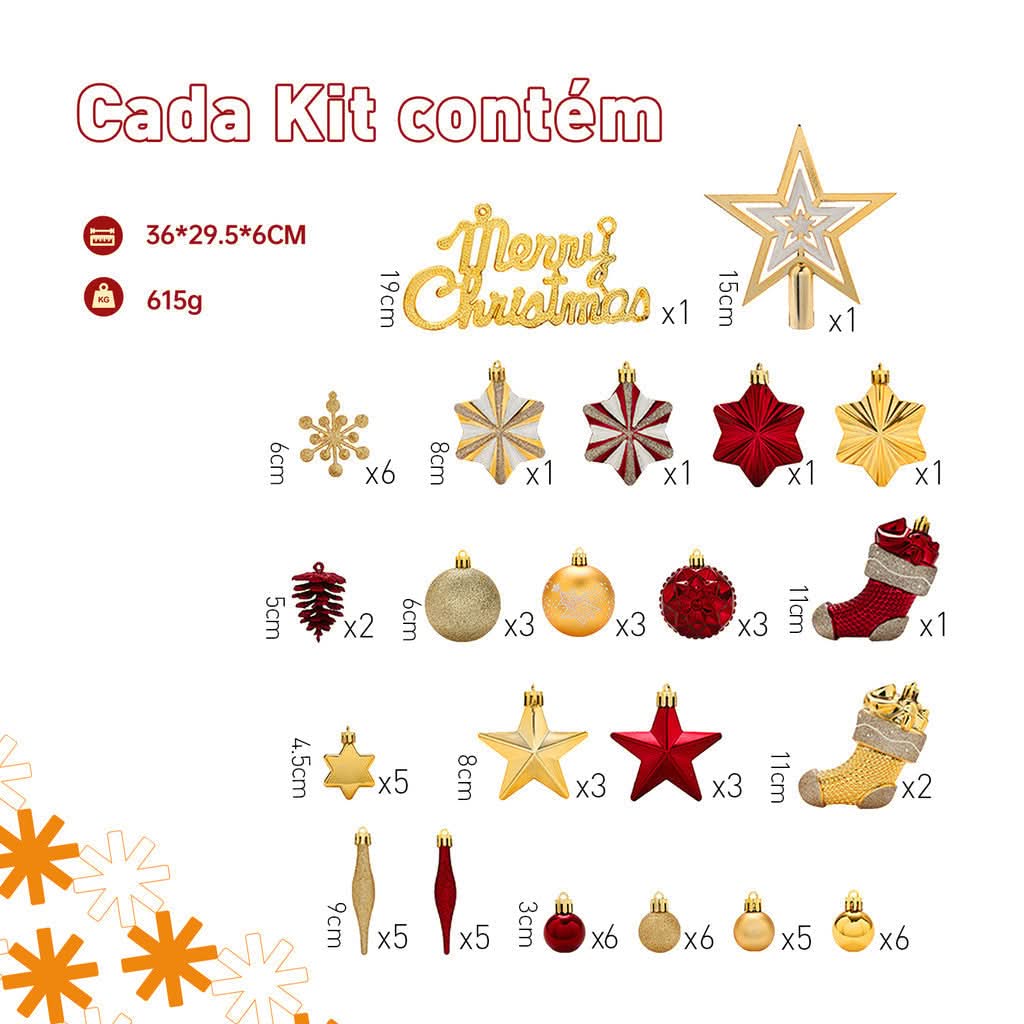 Kit 70 Bolas de decoração de natal árvore pendente bolinhas enfeites natalinos casa pisca pisca led