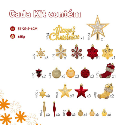 Kit 70 Bolas de decoração de natal árvore pendente bolinhas enfeites natalinos casa pisca pisca led